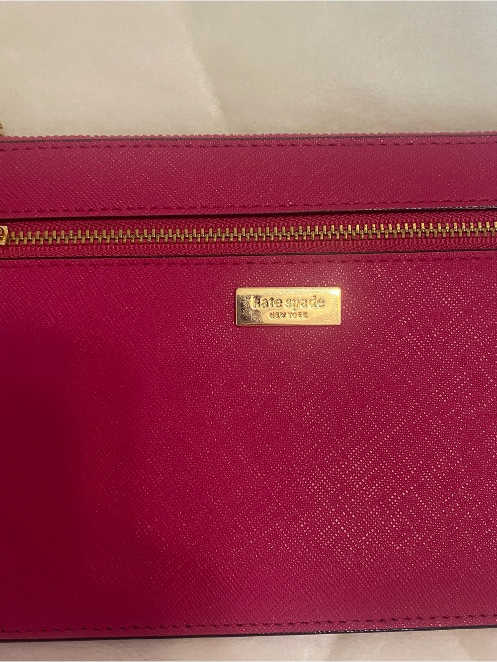 kate spade Pink Zip Wristlet with Gold Accent